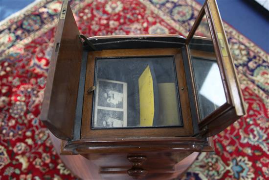 A Negretti & Zambra figured walnut stereoscopic slide viewer, H.21.5in.